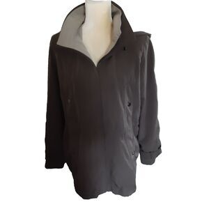 CG Gallery Collection Brown Hooded Jacket Drawstring Waist Lightweight Coat LP